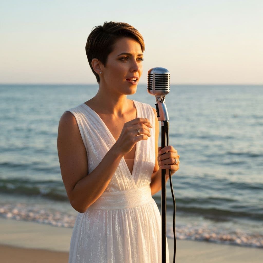 عويشة في حفل على الشاطئ